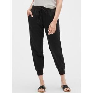 GAP Twill Utility Joggers High Waist Cropped Ankle Pants Slim Fit Black Size M